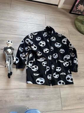 Disney The Nightmare Before Christmas Cardigan + Jack Skellington Plush Bundle